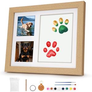 Lewrwet Dog Paw Print Kit with Fur Keepsake Keychain, Clay Paw Impression for Dogs, Easy DIY Pet Memorial Gift, Personalized Puppy Paw Print Ornament for Dog Lovers