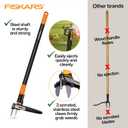 Fiskars 3-Claw Stand Up Weed Puller Tool, Gardening Weeder, Hand Weeding Tool with 39" Long Ergonomic Handle with Easy-Eject Mechanism