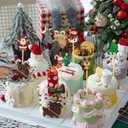 240 Counts Christmas Cocktail Picks Christmas Tree Snowflake Snowman Santa Claus Reindeer,4.7in Bamboo Cocktail Toothpicks Fruit Food Appetizer for Christmas Party Decorations 2024