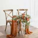 Ling's moment 2PCS Terracotta Arch Flowers Artificial Floral Swags Centerpieces Wedding Decor Mantel Faux Burnt Orange Rose Garland Arrangements for DIY Sweetheart Table Wall Window Welcome Signs