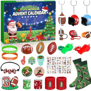 Football Advent Calendar 2025 for Boys, 24 Day Christmas Countdown Calendar Football Favors Supplies, Sport Rugby Themed Xmas Gifts for Kids Boys Teens Football Player 2 Pack