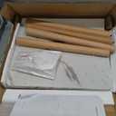 FORAOFUR Small End Table, Side Table Accent Table Living Room Bedroom Balcony Office, Modern Bedside Table Home Decor, Small Table for Small Spaces, Small Coffee Table, Easy Assembly, Marble White