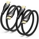 Short HDMI Cable 1.5 FT 2-Pack, 10K 8K HDMI 2.1 Ultra High Speed HDMI Cable 18 inch with Ethernet 48Gbps, 8K@60Hz, 4K@120Hz, HDR10, eARC for Monitor, HDTV, PS5, HDMI Switch, PC