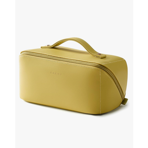 EACHY Travel Makeup Bag, Large Capacity Cosmetic Bag for Women, Waterproof PU Leather, Flat Open Portable Toiletry Bag for Skincare, Brushes & Travel Essentials