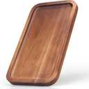 Small Wooden Platters Rectangle Mini Charcuterie Boards Acacia Wood Serving Trays Home Decor Cheese Board Cake Appetizer Plates Kitchen Charcuterie Platter for Food Dish Dessert Snack Tray (10" x 5.5" x 0.6")