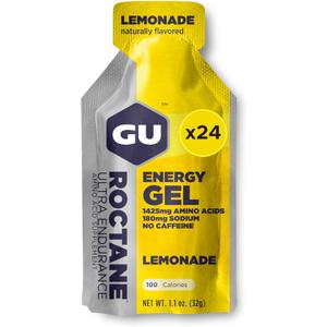 GU Energy Roctane Ultra Endurance Energy Gel, Vegan, Gluten-Free, Kosher, and Dairy-Free On-The-Go Sports Nutrition for Running, Biking, Hiking or Skiing, 24-Count, Lemonade (BB: 04/2026)