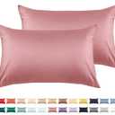 Warmstar Cotton Pillow Cases Standard Size Set of 2, 600 Thread Count Pillowcases 20x26 Inches, Soft Long Staple Cotton Pillowcases Breathable with Envelope Closure,Lotus Pink