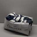 Bedsure Queen Comforter Set, Blue Striped Bedding Set for All Seasons, Reversible, Cationic Dyeing Bed in a Bag with Comforter