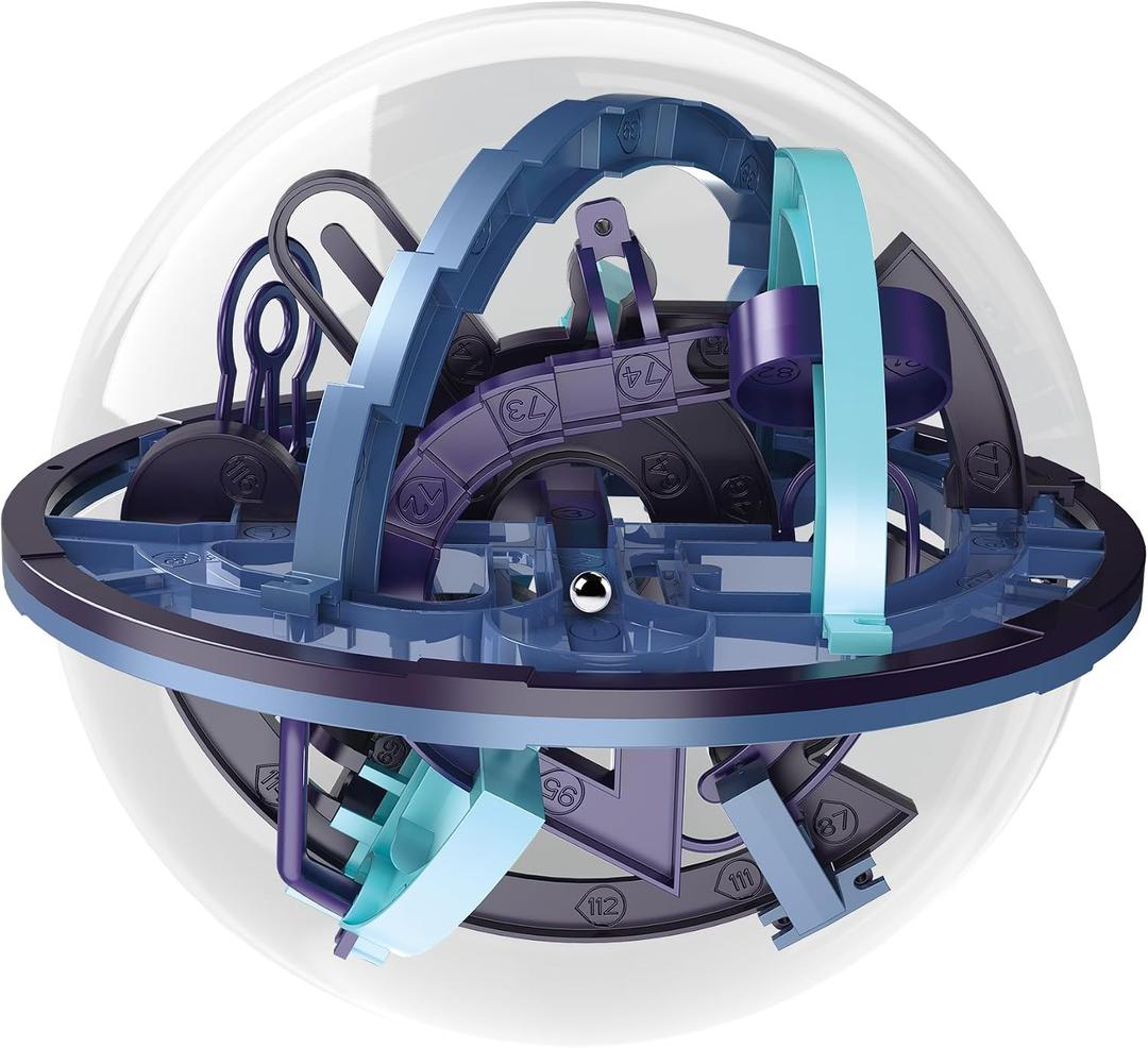Maze Ball, 3D Interactive Maze Sphere Game (6.77) with 158 Obstacles Labyrinth Puzzle Ball Kids Education Toys Magical Brain Teasers Boy Gifts, 6.5 inches x 6.77 inches x 0.1 inches