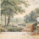 Vintage Forest Peel and Stick Wallpaper Mural for Bedroom 137"x100"
