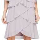 S.L. Fashions Women's Chiffon Tier Jacket Dress with Beaded Neck and Cuffs (Pinkm 14)