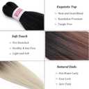 Brown Blonde Ombre Braiding Hair Pre Stretched Synthetic Color Hair Extensions for Braiding 26 Inch 8 Packs Prestretched Braiding Hair Hypoallergenic Soft Long Jumbo Crochet Braids Hair