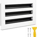 10x6 Modern AC Vent Cover, Standard Three Slot Linear Diffuser, White All Aluminum, Decorative Air Vent for Ceilings, Walls, or Non-Weight-Bearing Floor, Quiet, Adjustable Airflow, 