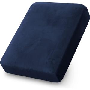 PrinceDeco Stretch Velvet Couch Cushion Cover,Soft Fitted Cushion Slipcover for Arm Chair Sofa Cushion Furniture Protector Seat Cushion Sofa Cover Width Up to 29.5", Navy