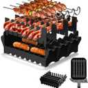 Silicone Air Fryer Rack, 3 in 1 Grill Rack Set Air Fryer Accessories for Ninja DZ071 AF401 AF500 SL400 COSORI 9 QT Air Fryer, Non-Stick & Easy to Clean