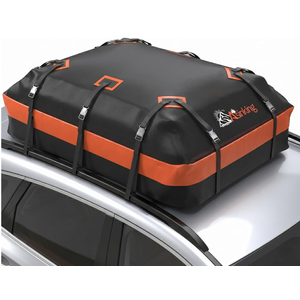 Asinking Car Roof Bag Rooftop top Cargo Carrier Bag 21 Cubic feet Waterproof for All Cars with/Without Rack, Includes AntiSlip Mat, 10 Reinforced Straps, 6 Door Hooks, Luggage Lock