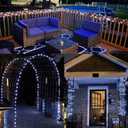 YEGUO 4 Pack White Solar Fairy Lights, Each 33ft 100 LED Christmas Lights Outdoor Waterproof, 8 Modes Sliver Wire Solar String Lights