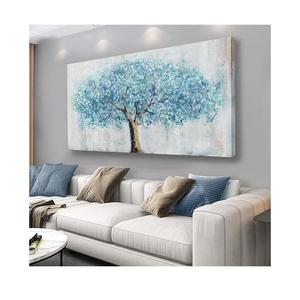 Tree Wall Art Blue and Gold Canvas Painting Modern Aesthetic Wall Decor Spiritual Artwork for Living Room Bedroom Dining Room Office Home Decor 58x28.7Inch