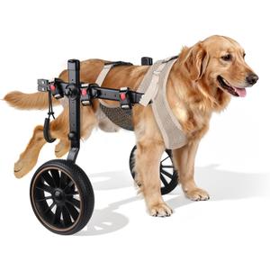 2-Wheel Dog Wheelchair for Back Legs - Adjustable & Detachable Design with Reinforced Safety Buckles, Open Design for Easy Potty Breaks, Helps Weak & Senior Dogs Walk Again, 44-66 lbs XL HLDW-01XL