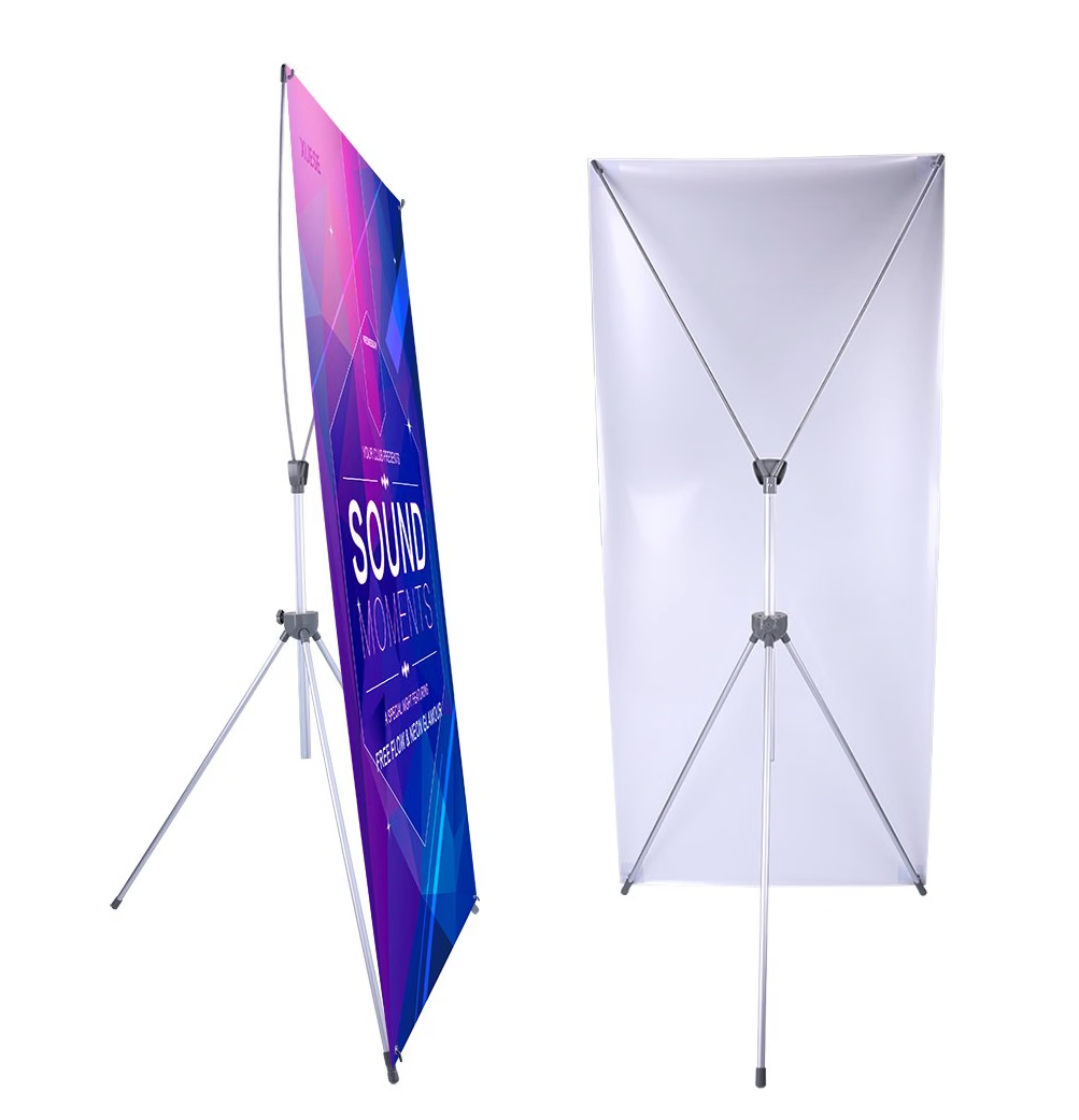 SUERUI Adjustable X Banner Stand Fits Any Banner Size Width 23" to 32" and Height 63" to 78",Portable Retractable Banner Holder with Carrying Bag - Customize Banner for Trade Show, Exhibition, 2 Pack