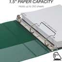 Samsill Durable 1.5 inch 3 Ring Binder, D Ring Binder, 100% Recycled Chipboard, Green, 4 Pack