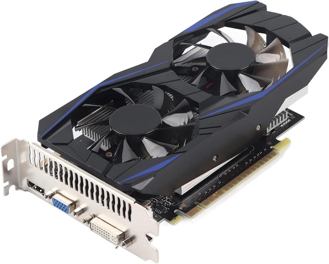 VBESTLIFE 1050Ti 4GB Graphics Card, DDR5 128Bit GPU, 700MHz PCIE 2.0 Gaming Video Card, Desktop Computer Graphics Card with Dual Cooling Fan