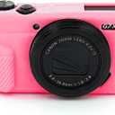 Easy Hood G7X Mark II Case G7X Camera Silicone Case, Soft Silicone Protective Cover for Canon Powershot G7X Mark II DSLR Camera (Pink)