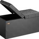 CASARIA Sofa with Storage 80x40x40cm Lid Foldable Collapsible Lining Sturdy Hallway Bedroom Chest Bed Sofa Upholstered Bench Black