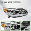 Munirater Headlight w/DRL Replacement for A-ccord 2016-2017 Right Side