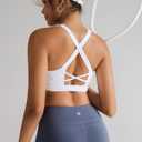 RUNNING GIRL Sports Bra for Women, Molded Cup High Impact Sports Bras for Women with Sewn in Pads (White, XXL)