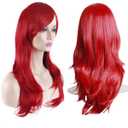28 inch Fashion Wigs Long Wavy Curly Hair Cosplay Wig (Red)