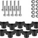 POWERTEC 71068 T Track Knob Kit with 1/4-20 by 1-1/2" Hex Bolts and Washers, Set of 10 T Track Bolts, T Track Accessories for Woodworking Jigs and Fixtures
