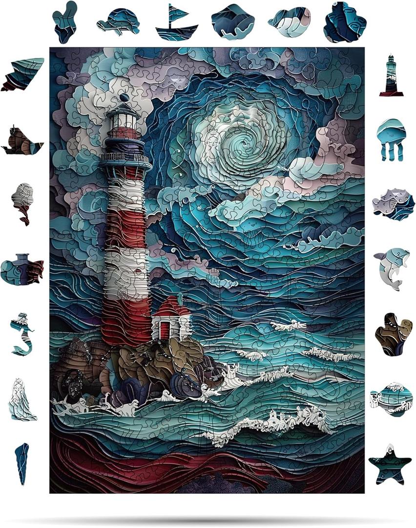 Crafthub Landscape Puzzle for Adults out of Quality Wood  A3 Lighthouse Puzzle with 272 Pieces  Jigsaw Puzzles with Unique Shapes  Family Games for Kids and Adults  15.4" x 10.9" (39.1cm x 27.6cm) Crafthub Landscape Puzzle for Adults out of Quality Wood  A3 Lighthouse Puzzle with 272 Pieces  Jigsaw Puzzles with Unique Shapes  Family Games for Kids and Adults  15.4" x 10.9" (39.1cm x 27.6cm)