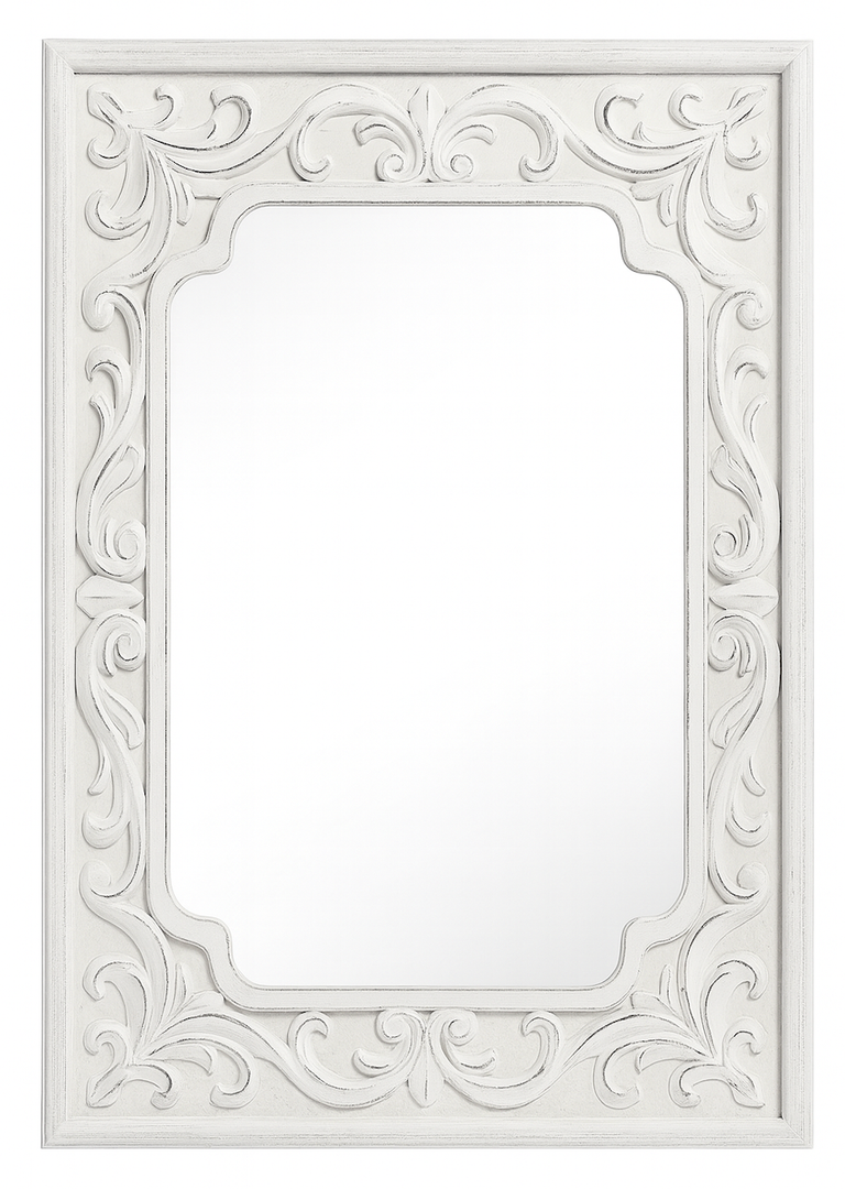 WREVERW Rustic Wood Frame Wall Decor, Distressed White Floral Carved Design, Vintage Windowpane Farmhouse Decor with Acrylic Reflective Surface for Living Room Bedroom Bathroom, 16"x22" WREVERW Rustic Wood Frame Wall Decor, Distressed White Floral Carved Design, Vintage Windowpane Farmhouse Decor with Acrylic Reflective Surface for Living Room Bedroom Bathroom, 16"x22"
