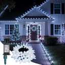Minetom C9 Christmas Lights Outdoor, 85FT 110LED String Lights with 8 Lighting Mode, Waterproof Connectable UL Certified Pure White C9 Christmas Decorations for Indoor Outdoor Patio Roofline Decor