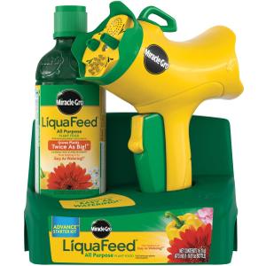 Miracle-Gro LiquaFeed All Purpose Plant Food Advance Starter Kit, For Flowers, Vegetables, Trees and Shrubs, One 16 oz. Plant Food and One Feeder