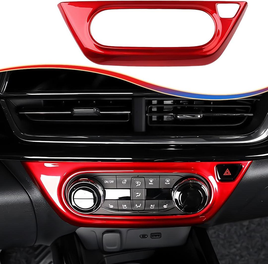 Center Contro A/C Vent Frame Trim, for Chevrolet Trax 2024 2025 2026 - ABS Wine Red Sport Interior Trim Accessories