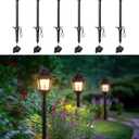 EDISHINE Low Voltage Landscape Lighting, 12V 3W 120LM 3000K Seed Glass Outdoor Landscape Path Lights with Connectors, ORB Waterproof Electric LED Pathway Light Wired for Walkway Garden Yard, 6 Pack