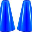 2 Pcs Blue Plastic Cheer Megaphone for DIY Party Accessory for School Outdoor Activities Party Favors Sports Match Game (Blue)
