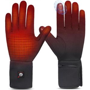 SAVIOR HEAT Heated Glove Liners for Men Women, Rechargeable Battery Electric Heated Gloves, Winter Warm Thin Liners for Skiing, Snowboarding, Hiking, Cycling, Hand Warmers (XL-2XL)