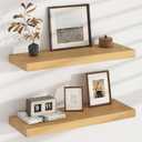 Floating Shelves for Wall, USA-Sourced Brich Wood 24 Inch Wall Shelves Set of 2, Natural Wooden Mounted Picture Ledge Shelf, Nursery Book Storage Shelf Kids Bookshelf Display, Shelf for Bathroom