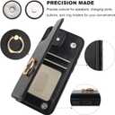 ONETOP for iPhone 12/12 Pro Wallet Case with Card Holder, 360 Rotation Ring Kickstand RFID Blocking PU Leather Double Magnetic Clasp Shockproof Cover for Women and Girls 6.1 Inch (Black)