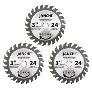3Pack 3 Inch 24T Carbide Circular Saw Blade for Cuts Woods, Plastic, PCV, Acrylic, Aluminum, 7/16" Arbor Compatible with All Dremel Saw-MAX, Ultra-Saws, RotoZip Saws, Rigid 3" Multi-Material Saw