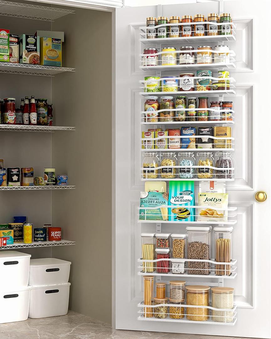 Moforoco White 9-Tier Over The Door Pantry Organizer, Pantry Organization And Storage, Metal Hanging Spice Rack Shelves Door, Home & Kitchen Essentials, Laundry Room Bathroom Organization Moforoco White 9-Tier Over The Door Pantry Organizer, Pantry Organization And Storage, Metal Hanging Spice Rack Shelves Door, Home & Kitchen Essentials, Laundry Room Bathroom Organization