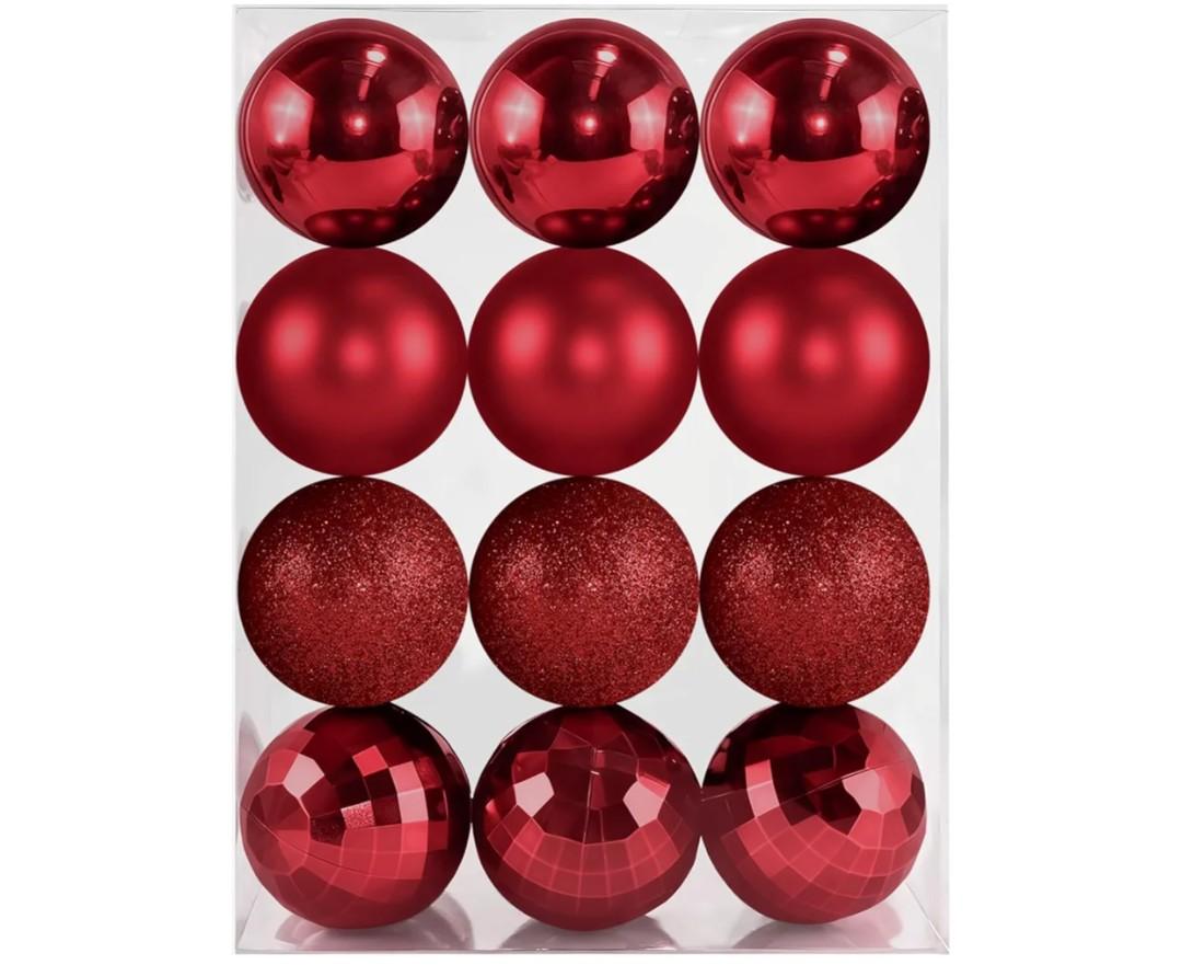 2.36" Christmas Balls Christmas Tree Ornaments Shatterproof Plastic Holiday Ornament Festival Hanging Ball Holiday Decorations Set of 23pcs