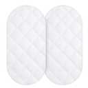 Yoofoss Waterproof Bassinet Mattress Pad Cover 2 Pack Fit for Hourglass/Oval Bassinet Mattress, Baby Bassinet Mattress Protector for Boys and Girls 27X50in White
