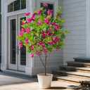 Erimda 4FT Artificial Bougainvillea Tree Artificial Tree Tall Potted Fake Bougainvillea Trees for Outdoor Indoor Lifelike Potted Faux Plants with Wood Trunk and Flowers Office Wedding Home Decor