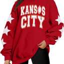 MNLYBABY Football Sweatshirt Women Game Day Sweatshirts in My Game day Era 87 Graphic Long Sleeve Tops (Red, L)