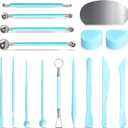 16 PCS Clay Tools Kit for Pottery & Polymer Clay  Air Dry Clay Sculpting Tools Set for Kids & Adults, Includes Dotting, Carving, Molding, Modeling, and Shaping Tools for Pottery Craft