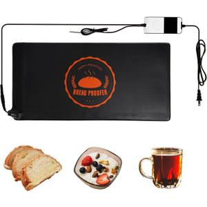 Bunmery Bread Proofing Mat, Sourdough Warming Mat, Sourdough Starter Warmer with Thermostat Temperature Control, Dough Proofer Heating mats for Home Kitchen Baking Food(10.6" x 21.6") (Black)